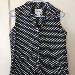 Vintage Tantrums Women's Floral star Button- cotton blouse Size M